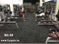 Thi công Sàn thể thao đa năng vân gỗ màu sáng và thảm phòng gym tại huyện Củ Chi